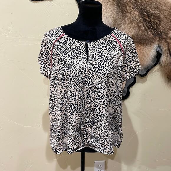 Creative‎ Commune Leopard Short Sleeve Blouse - Picture 1 of 4